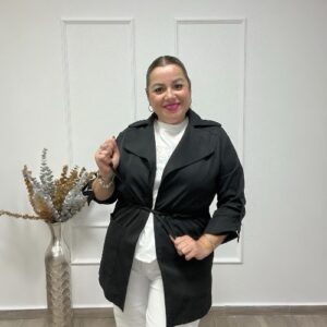 CHAQUETA GABARDINA NEGRA