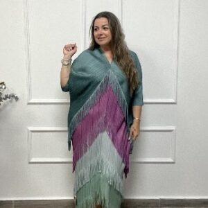 VESTIDO DIFUMINADO, AGUAMARINA