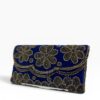 cartera azul flores