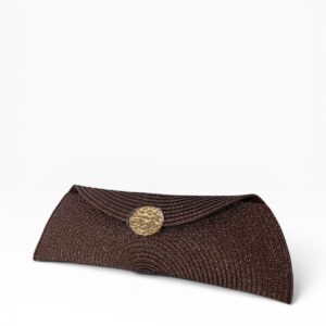 cartera marron rafia