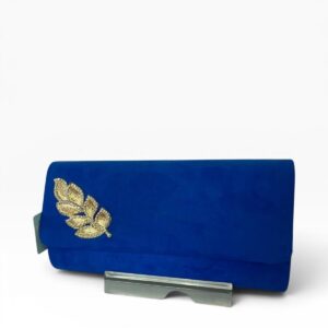cartera azul hojita