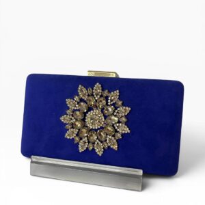 cartera azul flor brillo