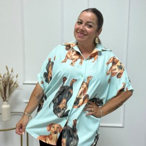 CAMISA PERRITO AGUA MARINA