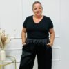 PANTALON SATEN NEGRO