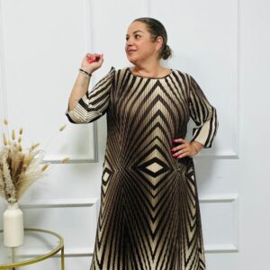VESTIDO ACORDEON MARRON