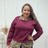 SUDADERA, PRINT BURDEOS