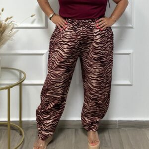 PANTALÓN CEBRA BURDEOS