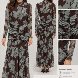 VESTIDO FLORAL VERDE AGUA